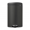 Κάδος απορριμμάτων με πεντάλ Brabantia NewIcon 649747, 20 l, Ομαλό κλείσιμο, Αντιολισθητική βάση, Ορυκτή επίστρωση, Σκούρο γκρι