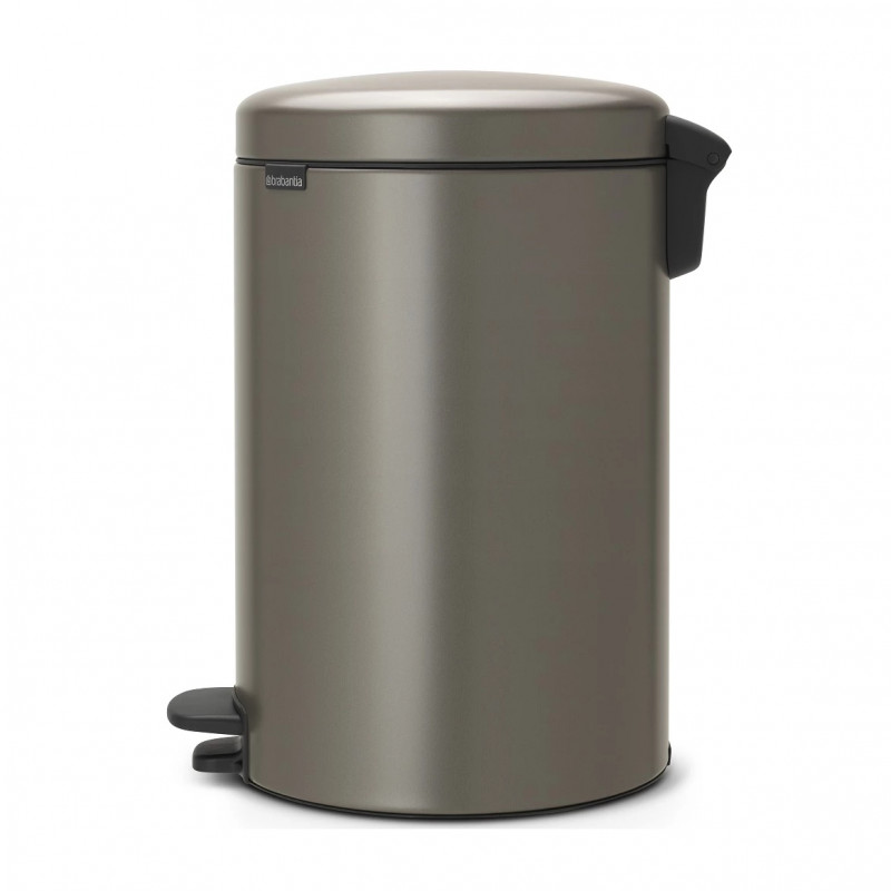 Κάδος απορριμμάτων με πεντάλ Brabantia NewIcon 649042, 20 l, Ομαλό κλείσιμο, Αντιολισθητική βάση, Γκρι