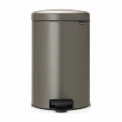 Κάδος απορριμμάτων με πεντάλ Brabantia NewIcon 649042, 20 l, Ομαλό κλείσιμο, Αντιολισθητική βάση, Γκρι