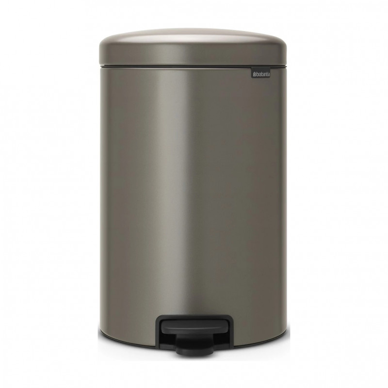 Κάδος απορριμμάτων με πεντάλ Brabantia NewIcon 649042, 20 l, Ομαλό κλείσιμο, Αντιολισθητική βάση, Γκρι