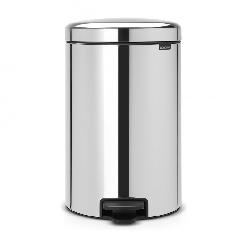 Κάδος με πεντάλ Brabantia NewIcon 649048, 20 l, Ομαλό κλείσιμο, Αντιολισθητική βάση, Μεταλλικός εσωτερικός κάδος, Inox