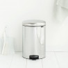 Κάδος με πεντάλ Brabantia NewIcon 649048, 20 l, Ομαλό κλείσιμο, Αντιολισθητική βάση, Μεταλλικός εσωτερικός κάδος, Inox
