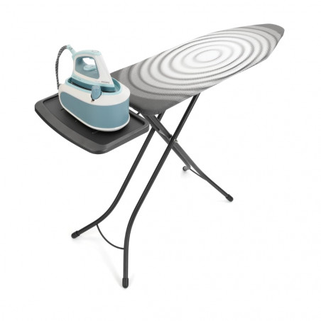 Τραπέζι σιδερώματος Brabantia C 1003375, 124x45 cm, 7 θέσεις ρύθμισης, υποδοχή γεννήτριας ατμού, Σκούρο γκρι/λευκό