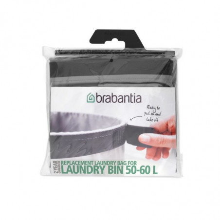 Σακούλα για τα άπλυτα της Brabantia 90300187, 50-60 l, πλένεται, βαμβάκι, γκρι