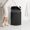 Κάδος Brabantia Bo Pedal 1003185, 60 L, Εύκολο κλείσιμο, Αντιολισθητική βάση, Μαύρο