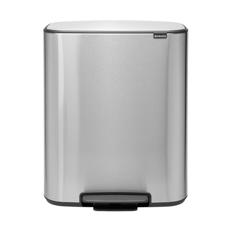 Κάδος Brabantia Bo Pedal 1003186, 60 l, Εύκολο κλείσιμο, Αντιολισθητική βάση, Ανθεκτικός στα δακτυλικά αποτυπώματα, Inox/Matte
