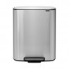 Κάδος Brabantia Bo Pedal 1003186, 60 l, Εύκολο κλείσιμο, Αντιολισθητική βάση, Ανθεκτικός στα δακτυλικά αποτυπώματα, Inox/Matte