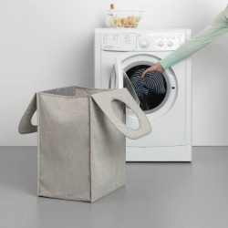 Σακούλα πλυντηρίου Brabantia 1001093, 55 L, Στερεό και αποσπώμενο πάτο, Μαγνητικές λαβές, Γκρι