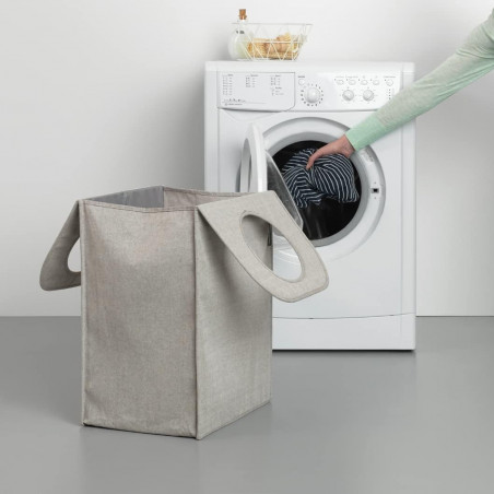 Σακούλα πλυντηρίου Brabantia 1001093, 55 L, Στερεό και αποσπώμενο πάτο, Μαγνητικές λαβές, Γκρι