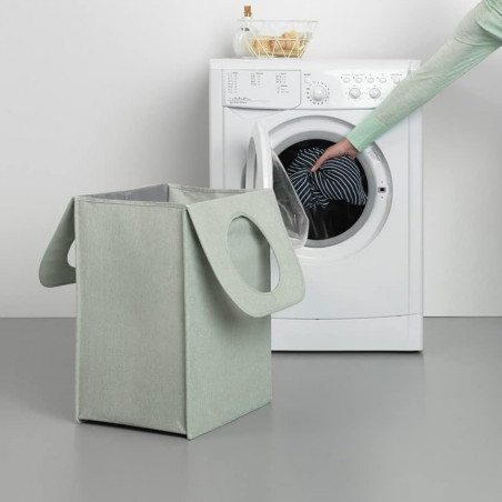 Σακούλα πλυντηρίου Brabantia 1001095, 55 L, Στερεός και αποσπώμενος πάτος, Μαγνητικές λαβές, Πράσινο
