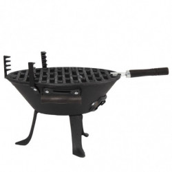 Μπάρμπεκιου από χυτοσίδηρο Muhler 104377, Ø30 cm, Κάρβουνο, Ρυθμιζόμενη σχάρα, Μαύρο