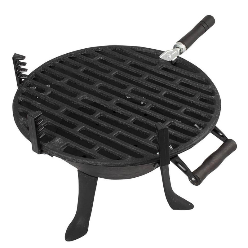 Μπάρμπεκιου από χυτοσίδηρο Muhler 104377, Ø30 cm, Κάρβουνο, Ρυθμιζόμενη σχάρα, Μαύρο