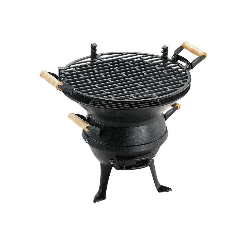 Muhler μπάρμπεκιου από χυτοσίδηρο 109477, Ø35 cm, Κάρβουνο, Ρυθμιζόμενη σχάρα, Έλεγχος ροής αέρα, Μαύρο