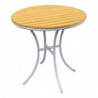 Τραπέζι μπιστρό Muhler Polywood 1000799, 70x72 cm, Κατάλληλο για εξωτερική χρήση, Γκρι/καφέ