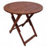 Πτυσσόμενο τραπέζι Muhler Meranti 1001761, Ø70x74 cm, ξύλο Meranti/Shorea, κόκκινο-καφέ