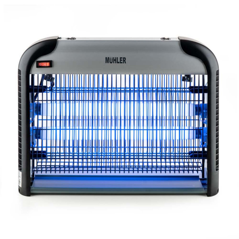 Λαμπτήρας εντόμων Muhler MIK-60 1003953, 30W, 60 m2, Ασφαλής για ανθρώπους και ζώα, Αφαιρούμενος δίσκος, Μαύρο/γκρι