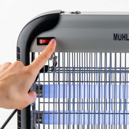 Λαμπτήρας εντόμων Muhler MIK-60 1003953, 30W, 60 m2, Ασφαλής για ανθρώπους και ζώα, Αφαιρούμενος δίσκος, Μαύρο/γκρι