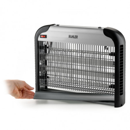 Λαμπτήρας εντόμων Muhler MIK-60 1003953, 30W, 60 m2, Ασφαλής για ανθρώπους και ζώα, Αφαιρούμενος δίσκος, Μαύρο/γκρι