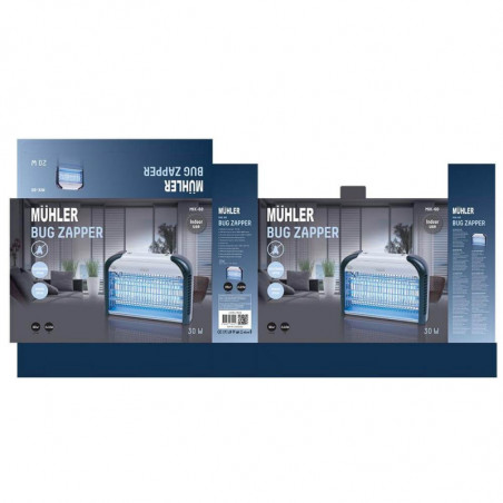 Λαμπτήρας εντόμων Muhler MIK-60 1003953, 30W, 60 m2, Ασφαλής για ανθρώπους και ζώα, Αφαιρούμενος δίσκος, Μαύρο/γκρι