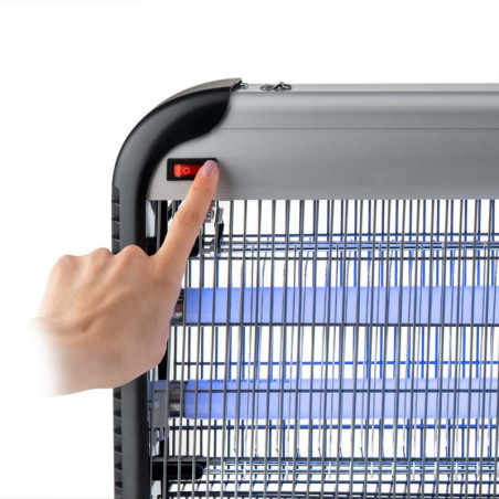 Λαμπτήρας εντόμων Muhler MIK-100 1003954, 40W, 100 m2, Ασφαλής για ανθρώπους και ζώα, Αθόρυβη λειτουργία, Μαύρο/γκρι
