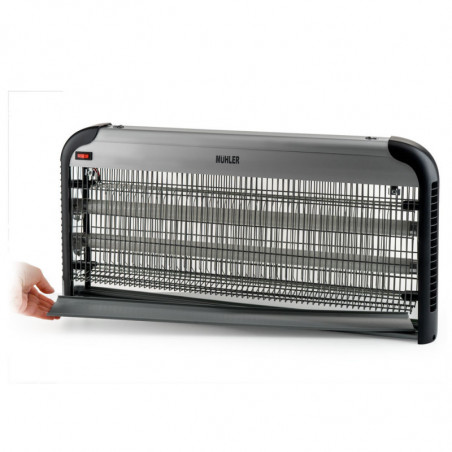 Λαμπτήρας εντόμων Muhler MIK-100 1003954, 40W, 100 m2, Ασφαλής για ανθρώπους και ζώα, Αθόρυβη λειτουργία, Μαύρο/γκρι