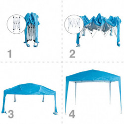 Αναδιπλούμενη σκηνή Muhler 1006066, 3x3 m, ύψος 2,4 m, POP UP, μπλε
