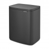 Κάδος Brabantia Bo Small 1006635, 12 l, Αθόρυβο και ομαλό άνοιγμα, Αντιολισθητική βάση, Μαύρο
