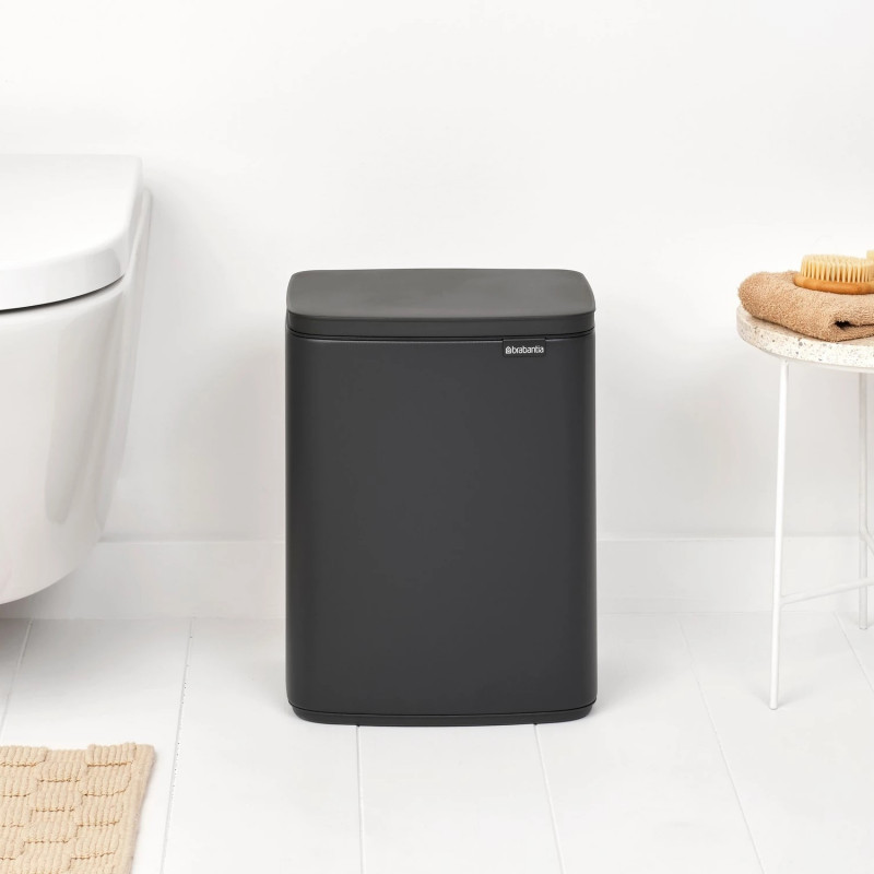 Κάδος Brabantia Bo Small 1006635, 12 l, Αθόρυβο και ομαλό άνοιγμα, Αντιολισθητική βάση, Μαύρο