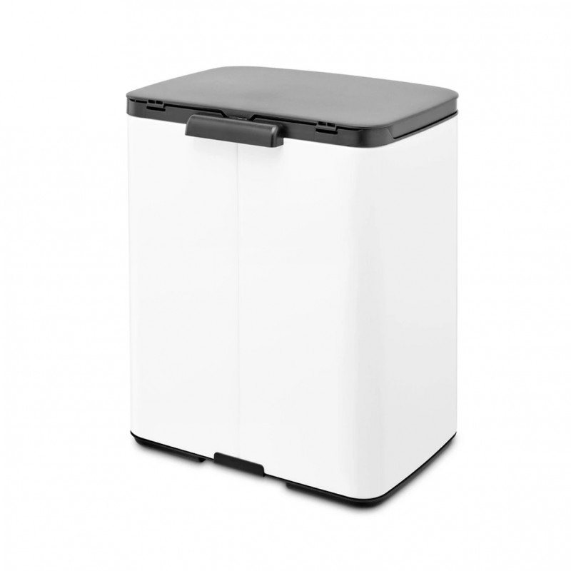 Κάδος Brabantia Bo Small 1006633, 12 l, Αθόρυβο και ομαλό άνοιγμα, Αντιολισθητική βάση, Λευκό