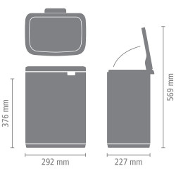 Κάδος Brabantia Bo Small 1006633, 12 l, Αθόρυβο και ομαλό άνοιγμα, Αντιολισθητική βάση, Λευκό
