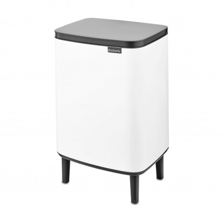 Κάδος Brabantia Bo Small Hi 1006647, 12 l, Ομαλό και αθόρυβο άνοιγμα, Αντιολισθητική βάση, Λευκό