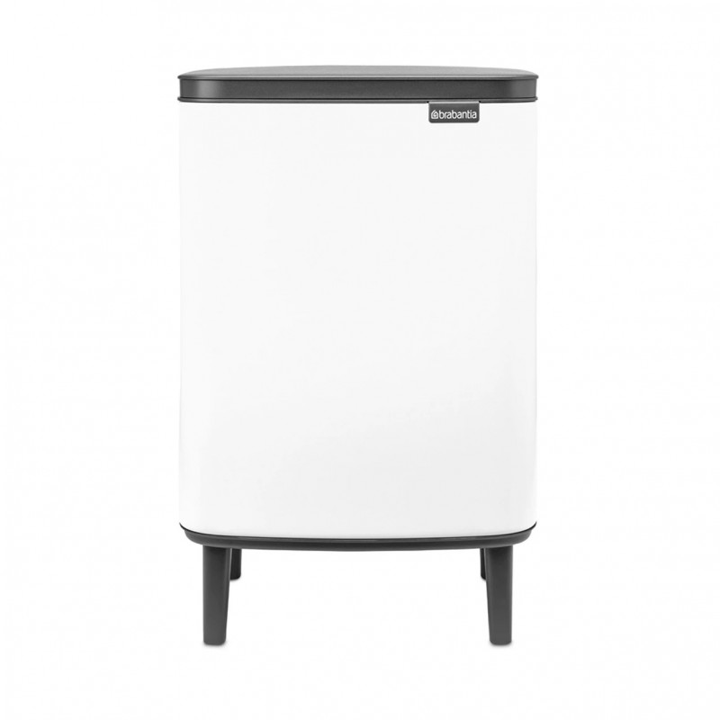 Κάδος Brabantia Bo Small Hi 1006647, 12 l, Ομαλό και αθόρυβο άνοιγμα, Αντιολισθητική βάση, Λευκό