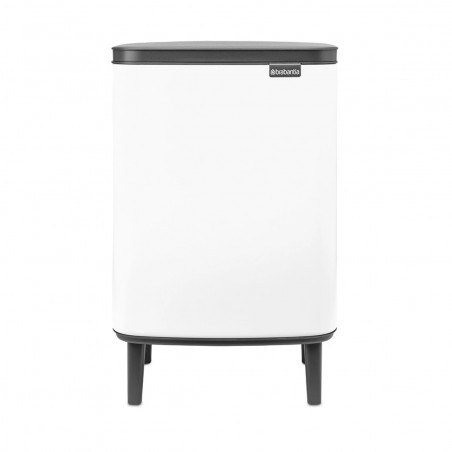 Κάδος Brabantia Bo Small Hi 1006647, 12 l, Ομαλό και αθόρυβο άνοιγμα, Αντιολισθητική βάση, Λευκό