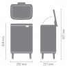 Κάδος Brabantia Bo Small Hi 1006647, 12 l, Ομαλό και αθόρυβο άνοιγμα, Αντιολισθητική βάση, Λευκό