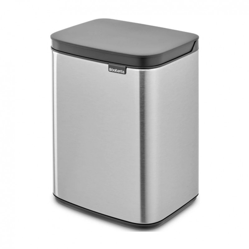 Κάδος Brabantia Bo Small 1006625, 4 L, Ομαλό και αθόρυβο άνοιγμα, Αντιολισθητική βάση, Ανθεκτικό στα δακτυλικά αποτυπώματα, Inox/Matte