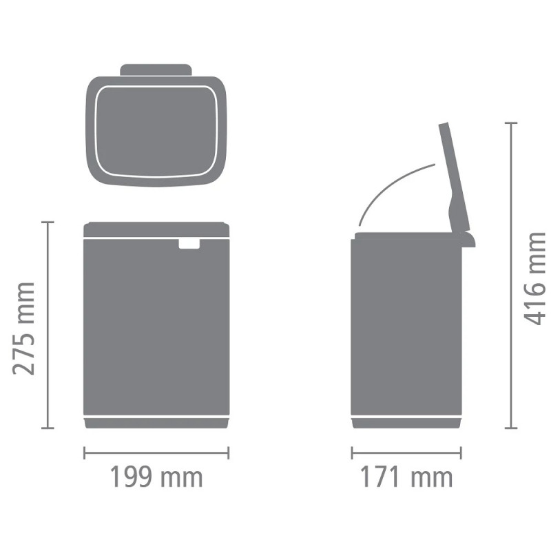 Κάδος Brabantia Bo Small 1006625, 4 L, Ομαλό και αθόρυβο άνοιγμα, Αντιολισθητική βάση, Ανθεκτικό στα δακτυλικά αποτυπώματα, Inox/Matte