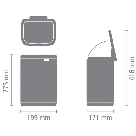 Κάδος Brabantia Bo Small 1006626, 4 L, Ομαλό και αθόρυβο άνοιγμα, Αντιολισθητική βάση, Μπλε ανοιχτόχρωμο