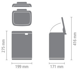 Κάδος Brabantia Bo Small 1008865, 4 L, Ομαλό και αθόρυβο άνοιγμα, Αντιολισθητική βάση, Μπεζ