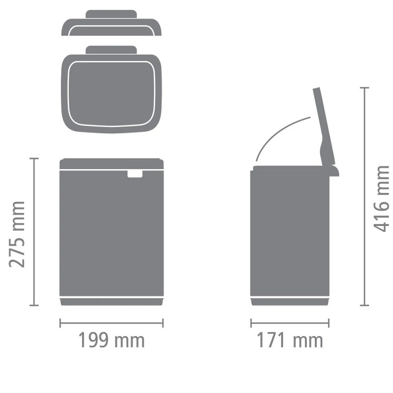 Κάδος Brabantia Bo Small 1008865, 4 L, Ομαλό και αθόρυβο άνοιγμα, Αντιολισθητική βάση, Μπεζ