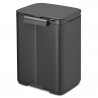 Κάδος Brabantia Bo Small 1008866, 4 L, Ομαλό και αθόρυβο άνοιγμα, Αντιολισθητική βάση, Ορυκτή επίστρωση, Σκούρο γκρι