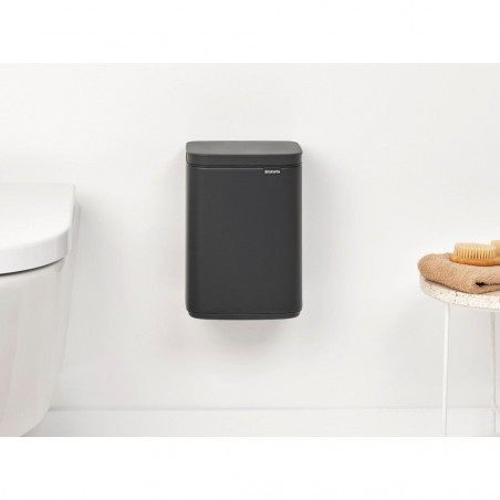 Κάδος Brabantia Bo Small 1008866, 4 L, Ομαλό και αθόρυβο άνοιγμα, Αντιολισθητική βάση, Ορυκτή επίστρωση, Σκούρο γκρι