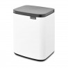 Κάδος Brabantia Bo Small 1006627, 7 L, Ομαλό και αθόρυβο άνοιγμα, Αντιολισθητική βάση, Λευκό