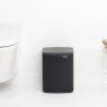 Κάδος Brabantia Bo Small 1006629, 7 L, Ομαλό και αθόρυβο άνοιγμα, Αντιολισθητική βάση, Μαύρο