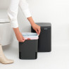 Κάδος Brabantia Bo Small 1006629, 7 L, Ομαλό και αθόρυβο άνοιγμα, Αντιολισθητική βάση, Μαύρο