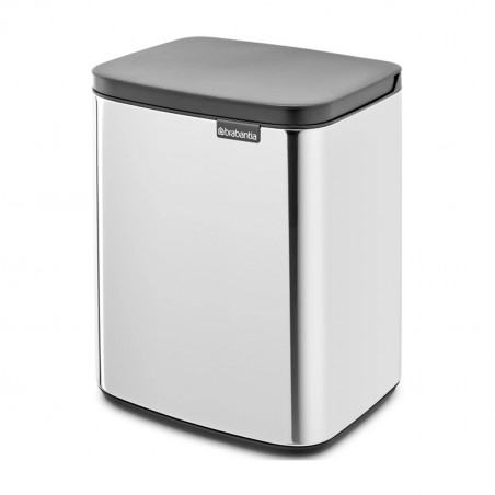 Κάδος Brabantia Bo Small 1006630, 7 L, Ομαλό και αθόρυβο άνοιγμα, Αντιολισθητική βάση, Inox