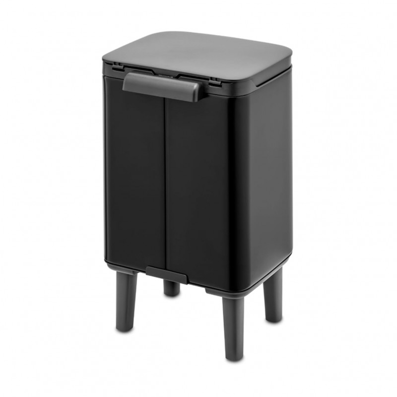 Κάδος Brabantia Bo Small Hi 1006641, 4 L, Ομαλό και αθόρυβο άνοιγμα, Αντιολισθητική βάση, Μαύρο