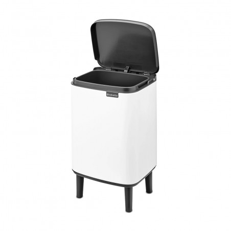 Κάδος Brabantia Bo Small Hi 1006643, 7 L, Ανυψωμένος, Ομαλό και αθόρυβο άνοιγμα, Αντιολισθητική βάση, Λευκό