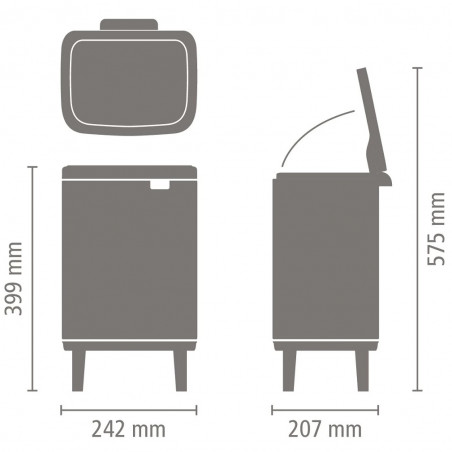 Κάδος Brabantia Bo Small Hi 1006643, 7 L, Ανυψωμένος, Ομαλό και αθόρυβο άνοιγμα, Αντιολισθητική βάση, Λευκό