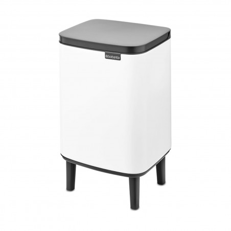 Κάδος Brabantia Bo Small Hi 1006643, 7 L, Ανυψωμένος, Ομαλό και αθόρυβο άνοιγμα, Αντιολισθητική βάση, Λευκό