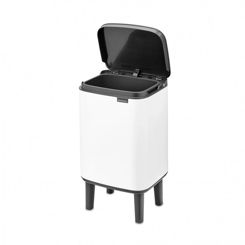 Κάδος Brabantia Bo Small Hi 1006639, 4 L, Ανυψωμένος, Ομαλό και αθόρυβο άνοιγμα, Αντιολισθητική βάση, Λευκό